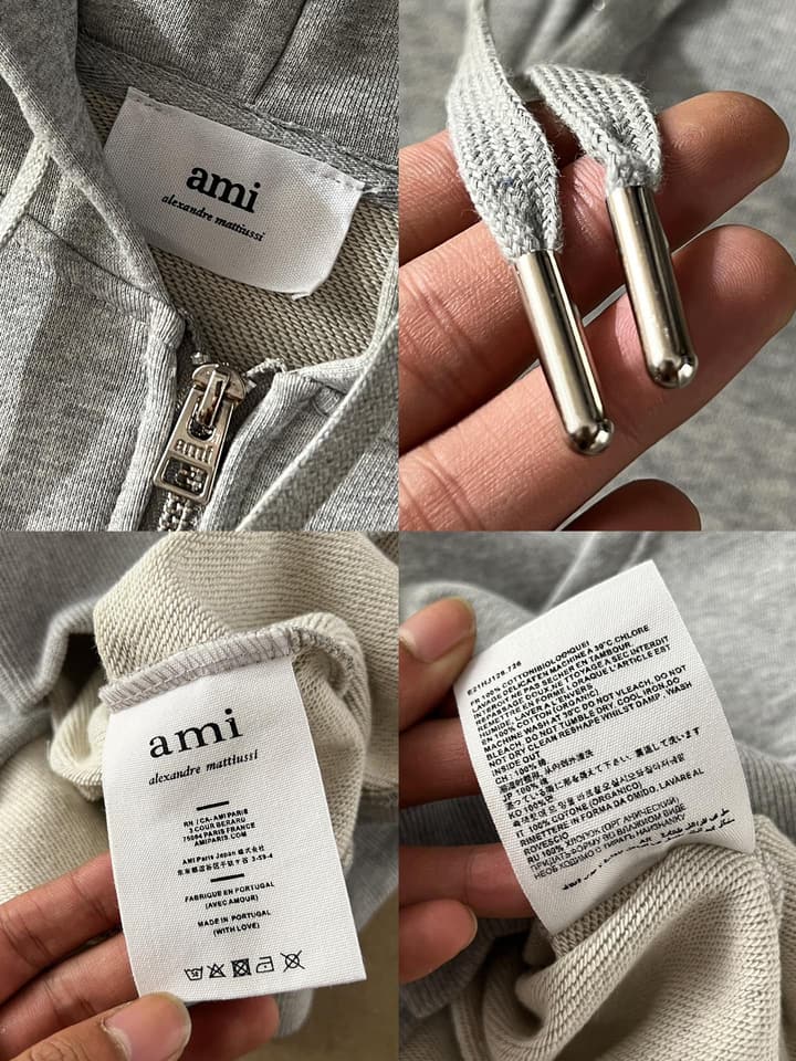 Ami Paris Ami de Coeur Boxy Fit Zip Sweatshirt – Autumn/Winter Collection in Classic Black