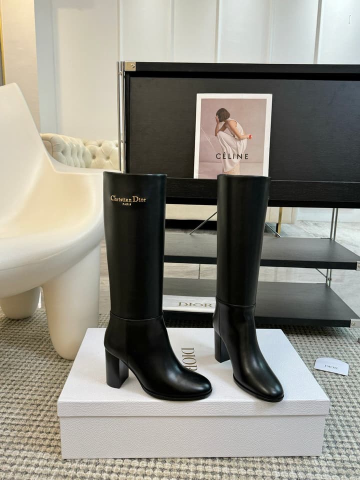 Dior D-Town Knee-High Block Heel Boots – 24FW
