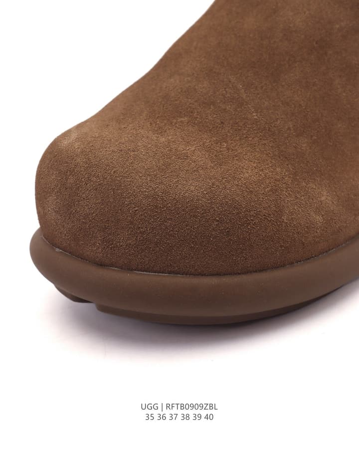 UGG Sheepskin-Lined Winter Slippers in Chestnut Brown Suede