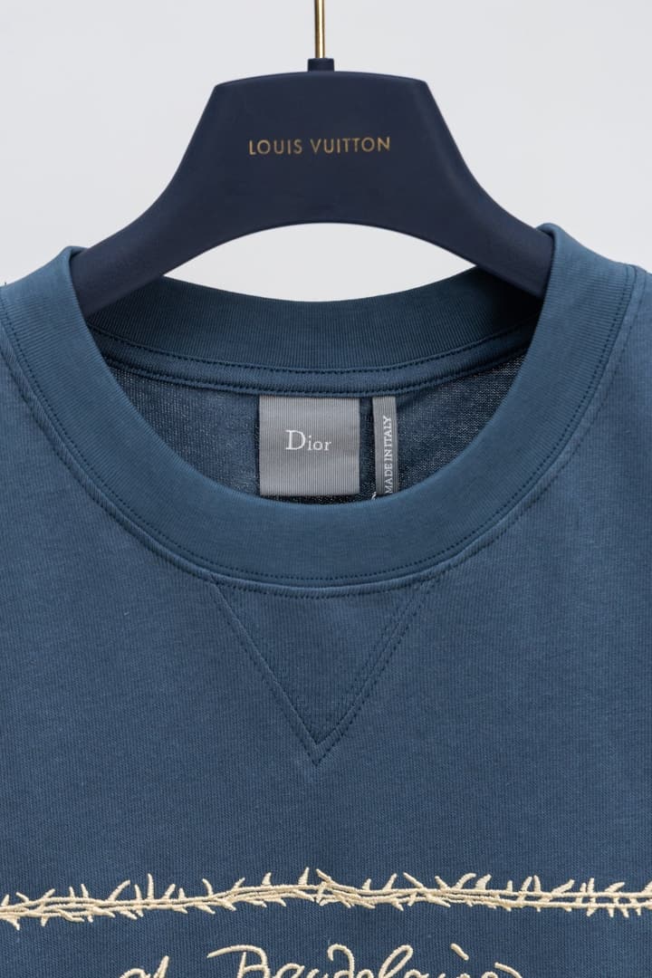 Dior BookCover Les Fleurs du Mal Embroidery T-Shirt in Blue