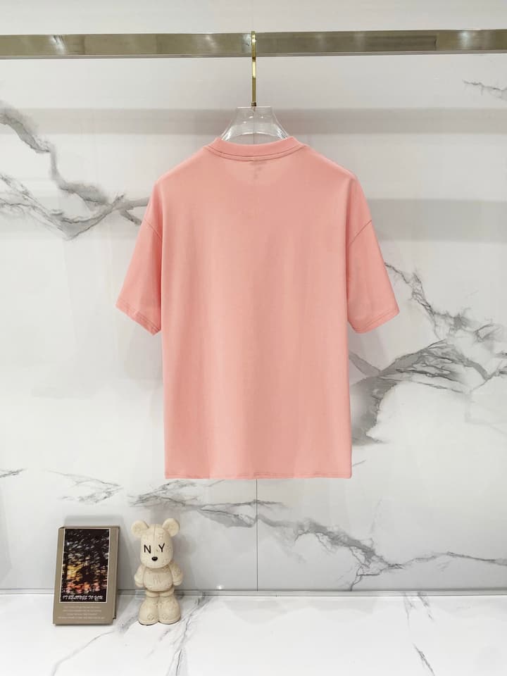 Loewe Cat Embroidery Cotton T-Shirt in Apricot
