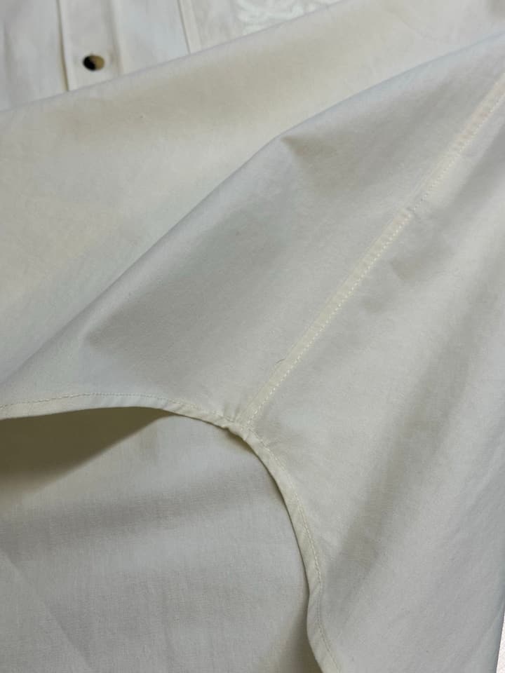 Loewe Embroidered Pocket Lyocell Long-Sleeve Shirt in Off-White