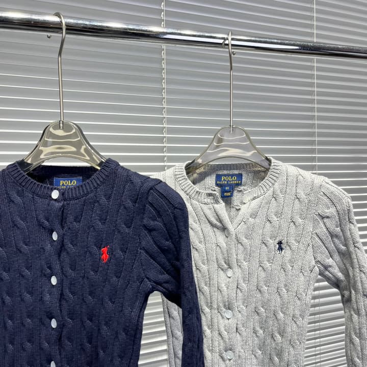 Ralph Lauren Cable Knit Cardigan – Kids Collection in Dark Navy Cable Knit