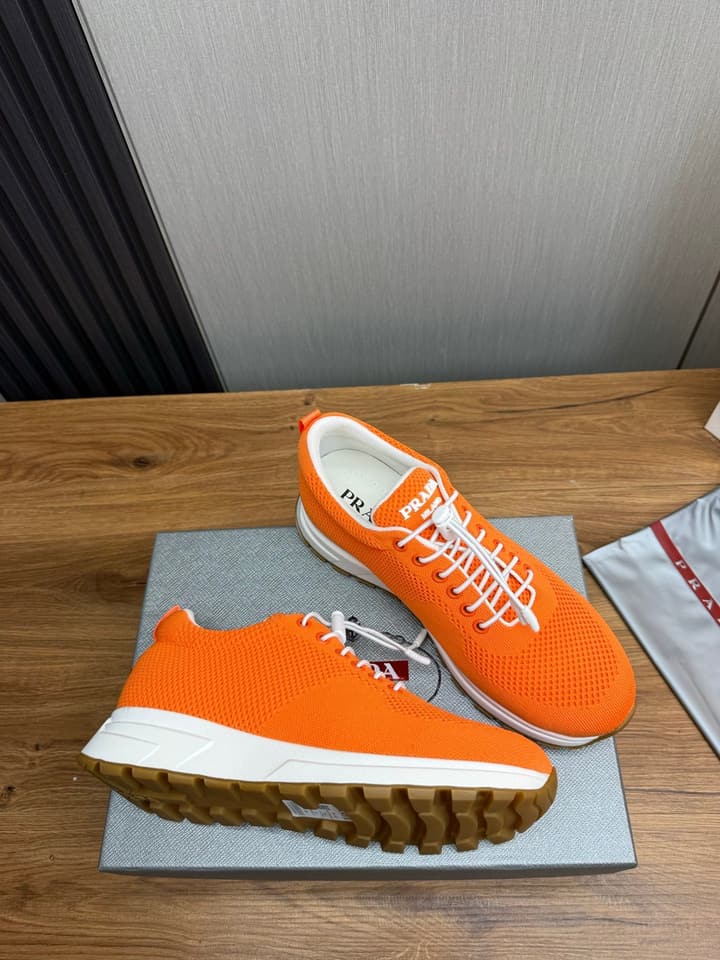 Prada Men's High-Quality Sneakers in Light Grey
