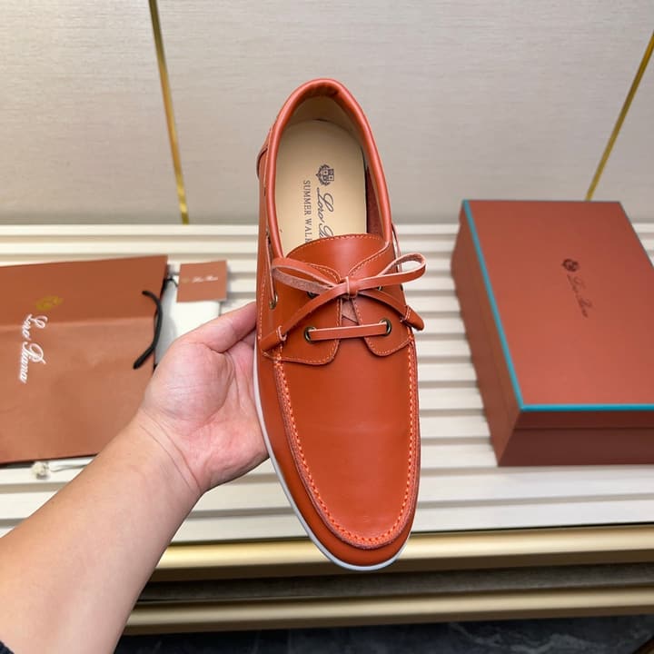 Loro Piana Moccasin Shoes – 2025 Collection in Navy Blue Leather