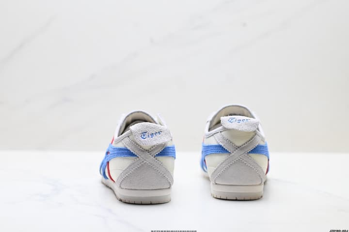 Onitsuka Tiger NIPPON MADE MEXICO 66 DELUXE Sneakers in Cream With Blue And Red Stripes