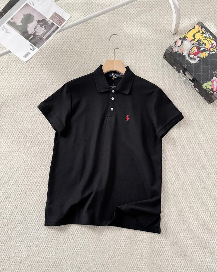 Ralph Lauren Small Pony Embroidered Polo Shirt in Black