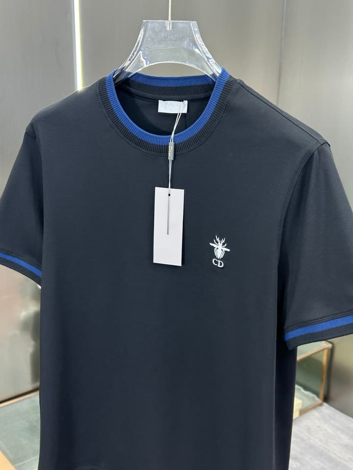 Dior 3D Logo High-Count Cotton T-Shirt – 2026SS in Black With Blue Graffiti Logo