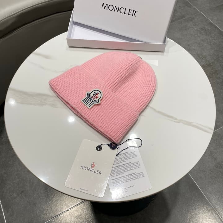 Moncler Knitted Beanie Hat in Classic Black