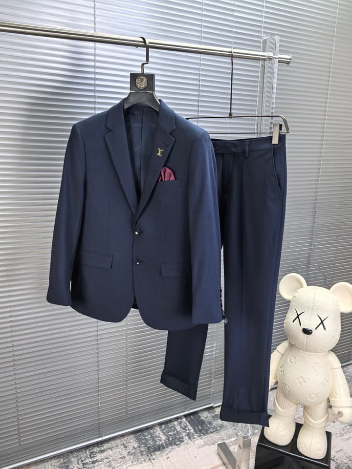 Louis Vuitton 2025 Casual Business Suit Set in Deep Navy Blue Suit Set