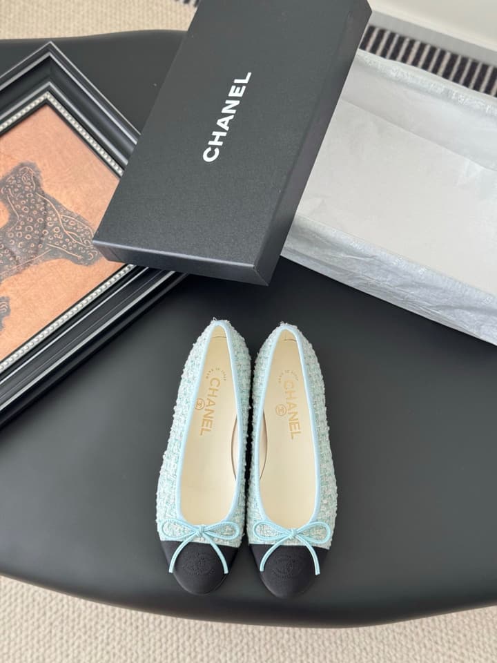 Chanel Classic Round Toe Ballet Flats in Dusty Rose With Bow