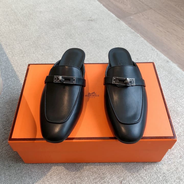 Hermes Eclair Sandals – 2025 New Collection in Black Leather