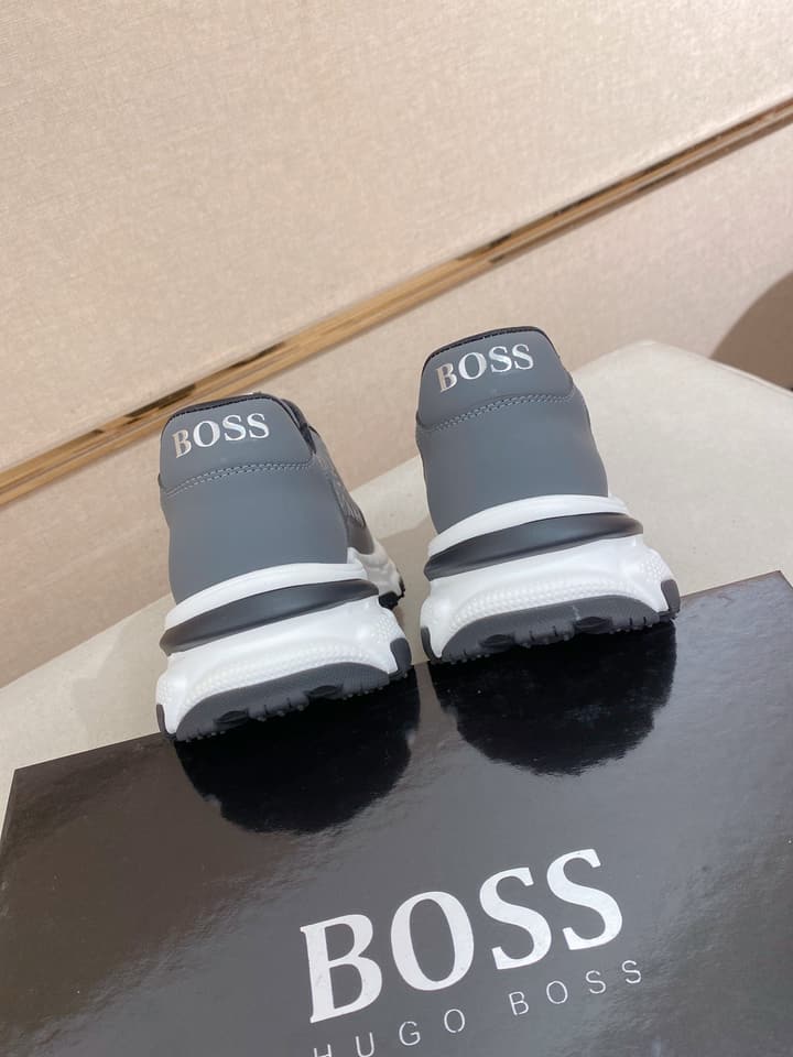 Boss Men's Casual Leather Sneakers in Blue
