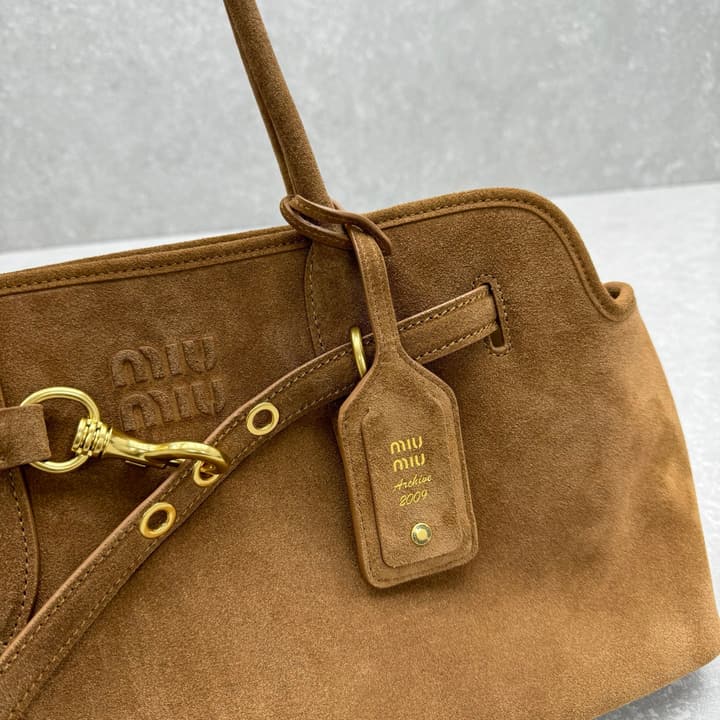 Miu Miu Aventure Suede Shoulder Bag – 25SS