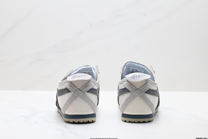 Onitsuka Tiger Mexico 66 Slip-On Sneakers in Cream With Charcoal Stripes
