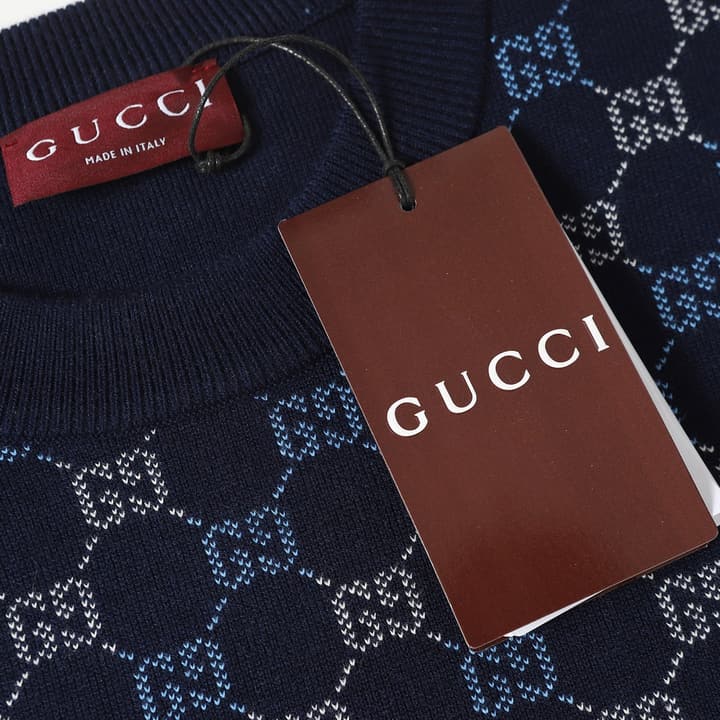 Gucci GG Double-Sided Wool Cardigan – 2025FW in Navy Blue Gg Monogram Sweater