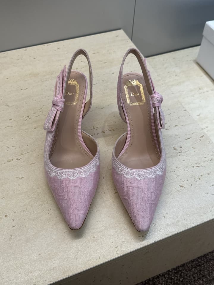 Dior J'Adior Dentelle Slingback Heels – 2026 Early Spring Haute Couture Collection in Beige