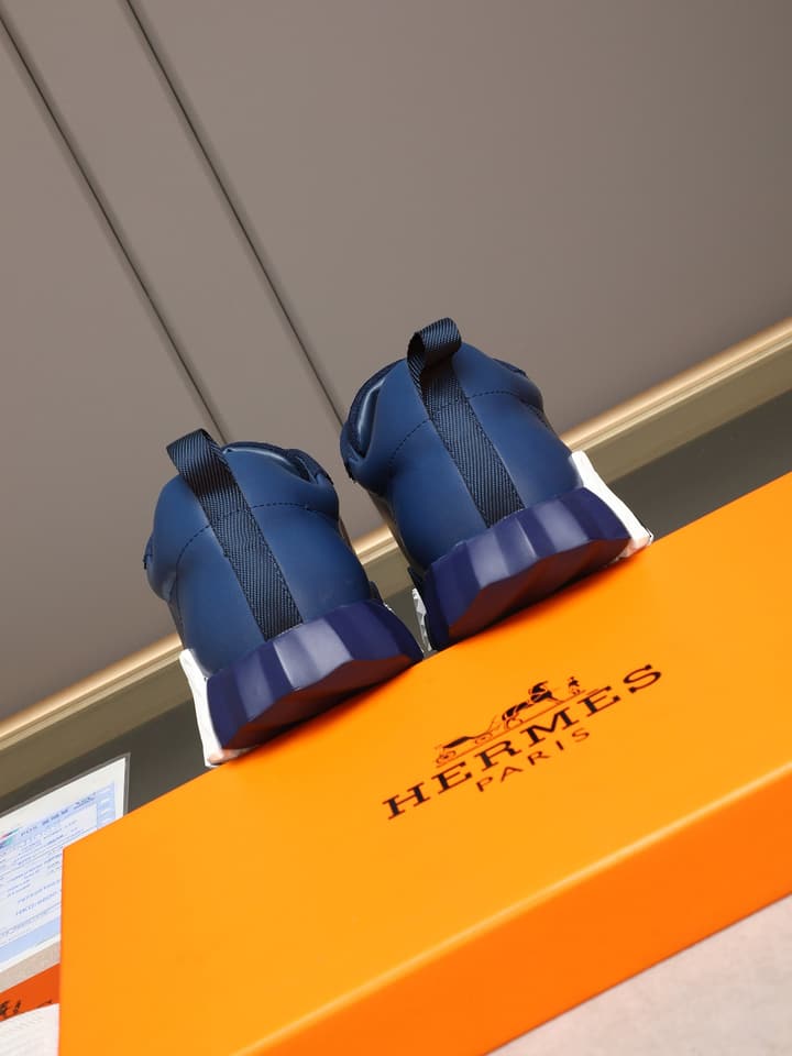 Hermès Bouncing Men's Sport Sneakers in Navy Blue
