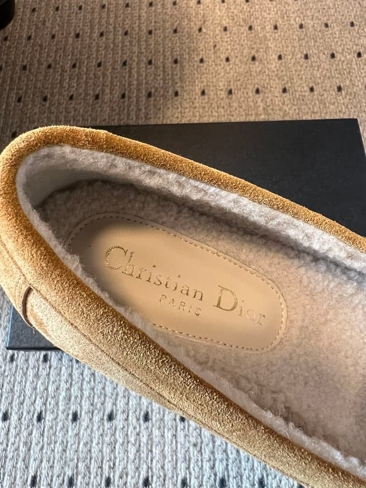 Dior Suede Fur-Lined Loafers – 25SS/FW in Black Suede