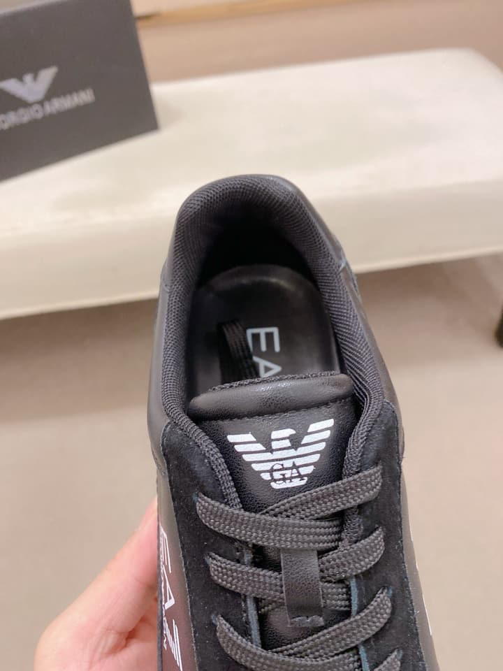 Armani Italian Leather Luxury Sneakers – New Collection in Bright Red