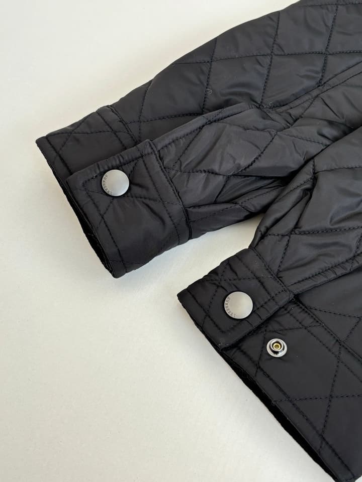 Burberry Diamond Quilted Stand Collar Nylon Jacket in Black