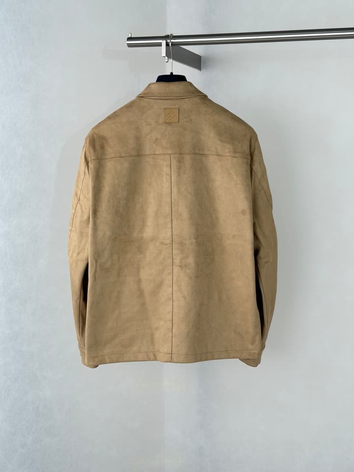 Louis Vuitton 3D V Embroidered Suede Workwear Jacket