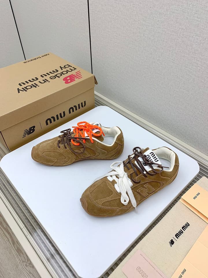 Miu Miu x New Balance Collaboration Runway Sneakers – 2024 in Distressed Grey
