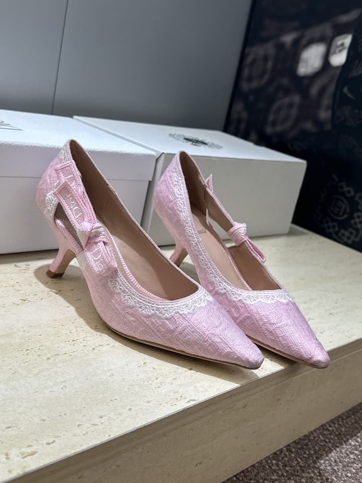 Dior J'Adior Dentelle Jelly Bow Pumps – 2026 Early Spring Collection in Black 6.5cm Heel