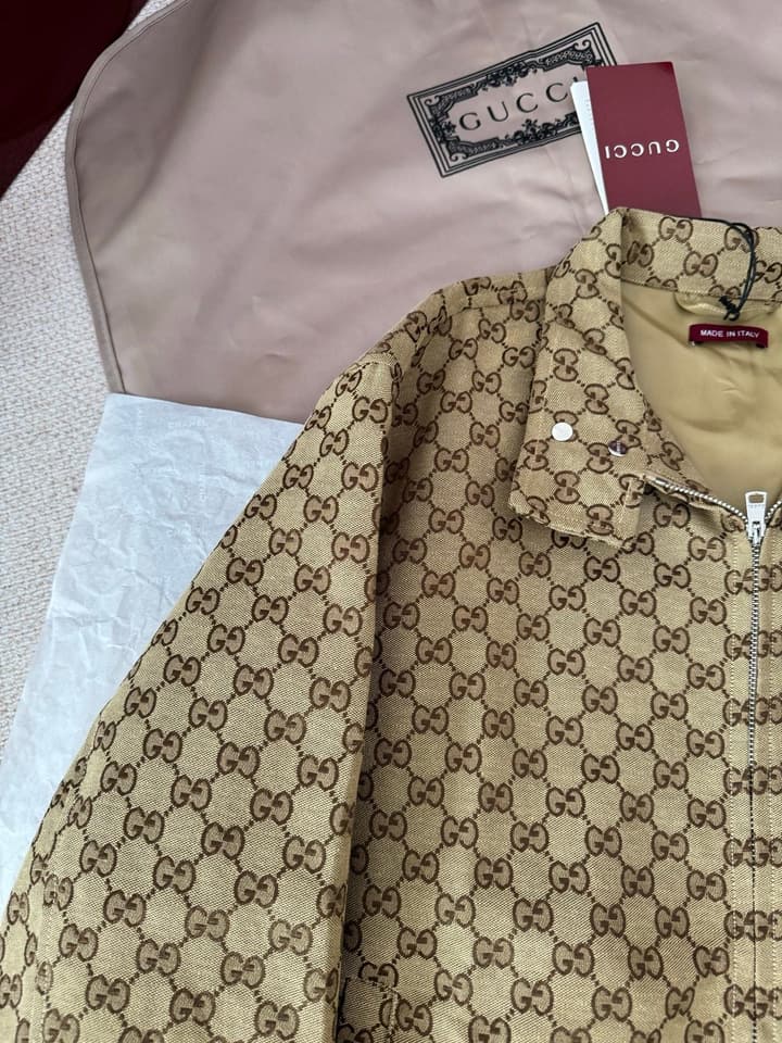 Gucci Double G Jacquard Canvas Bomber Jacket – FW25