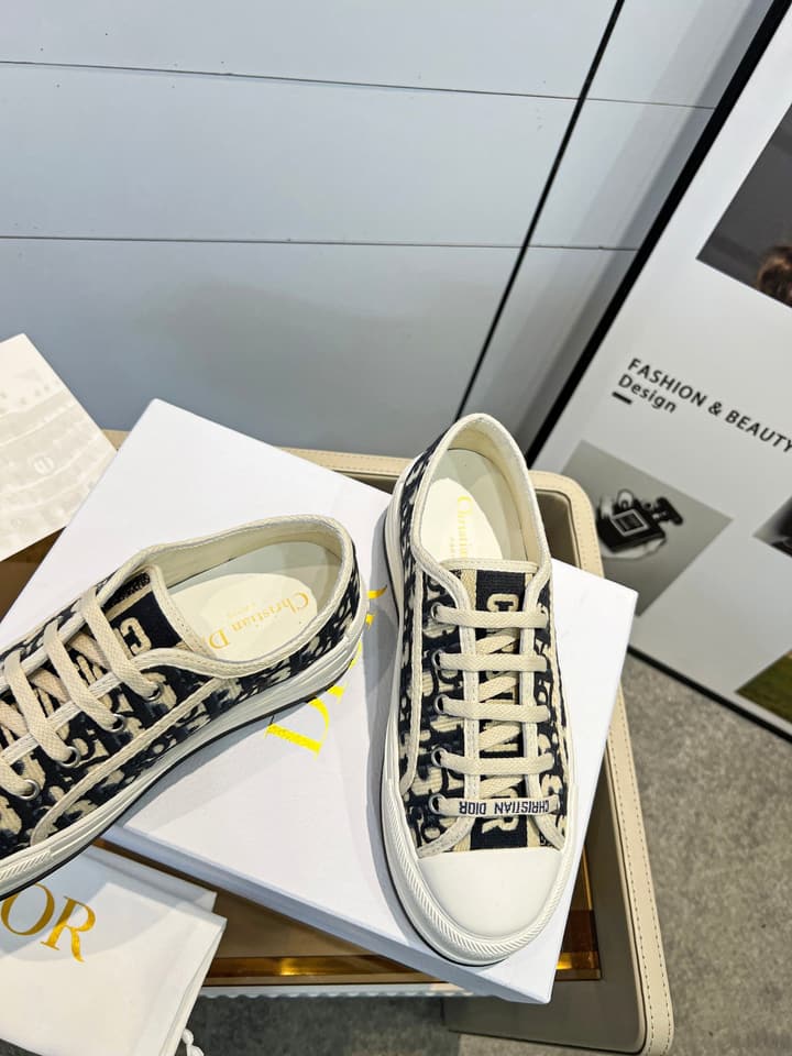 Dior Spring/Summer Runway Platform Sneakers in Black Oblique Pattern