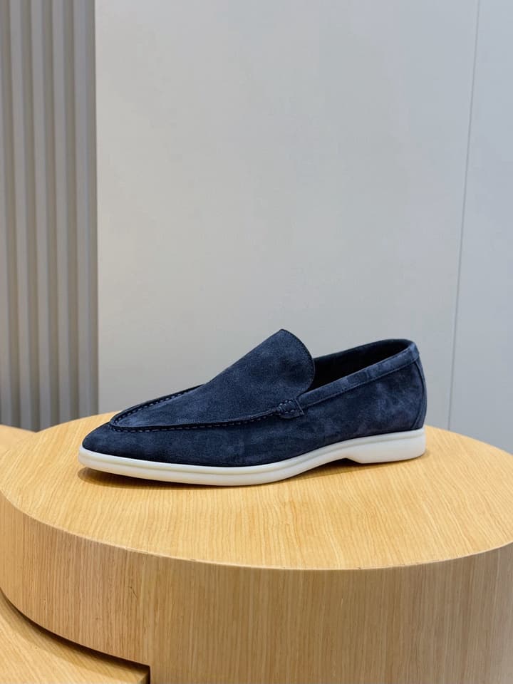 Loro Piana Italian Handmade Suede Driving Shoes in Black Suede
