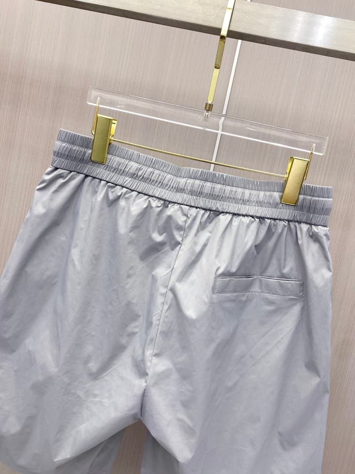 Prada Quick-Dry Drawstring Beach Shorts – 2026SS in Light Grey