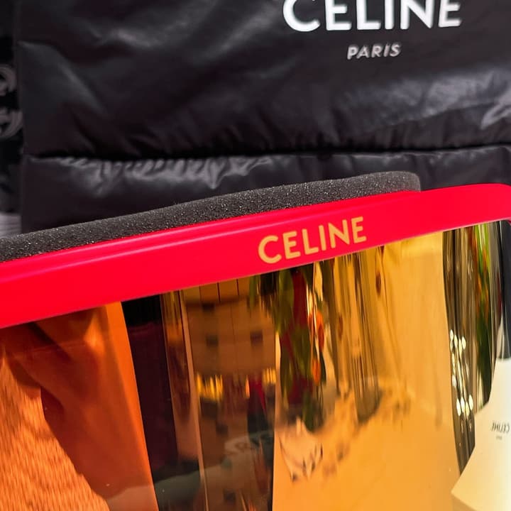 Celine Ski Goggles in Black Frame Silver Lens