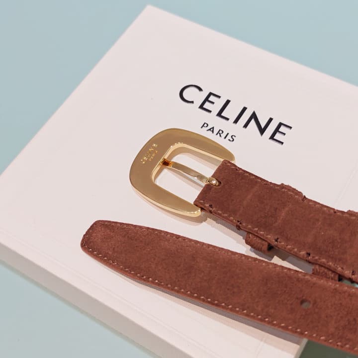 Celine 2.5cm Reversible Cowhide Belt in Classic Black