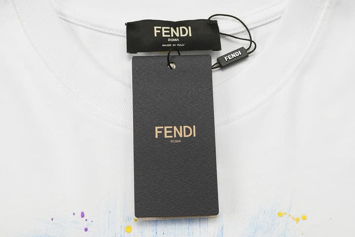 Fendi Embroidered Double F Logo Inkjet T-Shirt – 2025SS in Black