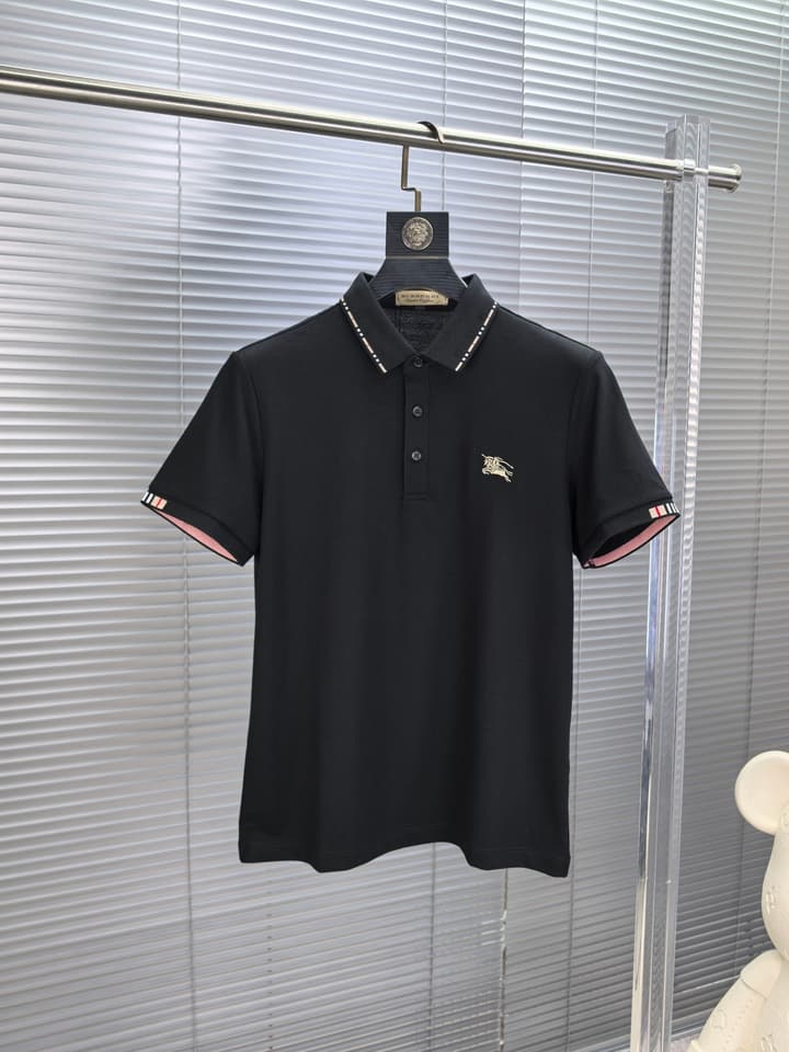 Burberry Embroidered Logo Piqué Cotton Polo Shirt – 2026SS in Dark Grey