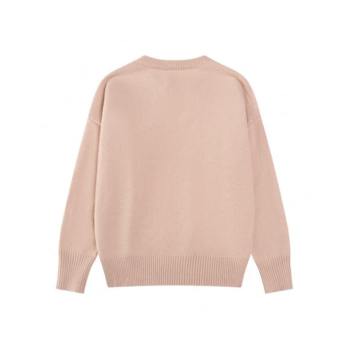 AMI Paris Classic Jacquard Heart Crewneck Sweater – 2025SS in Dusty Rose Pink