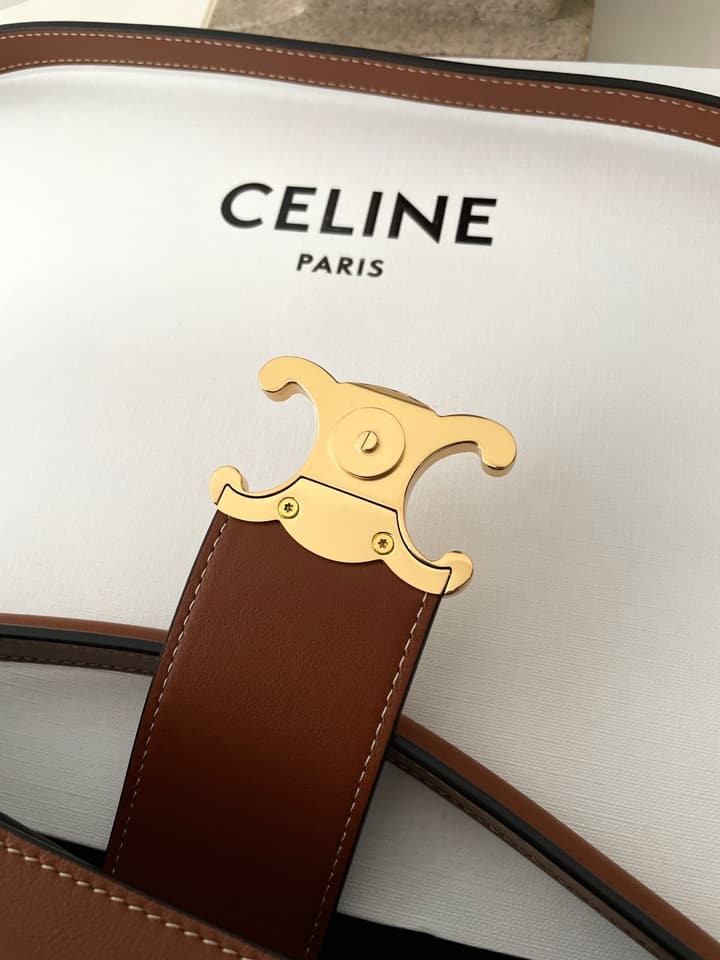 Celine Louise Triomphe Bucket Bag in Black
