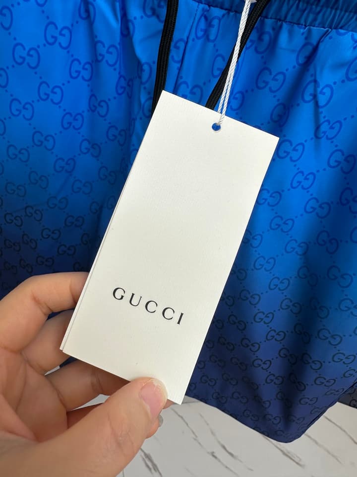 Gucci Men's Casual Beach Shorts – 2025SS in Beige GG Monogram