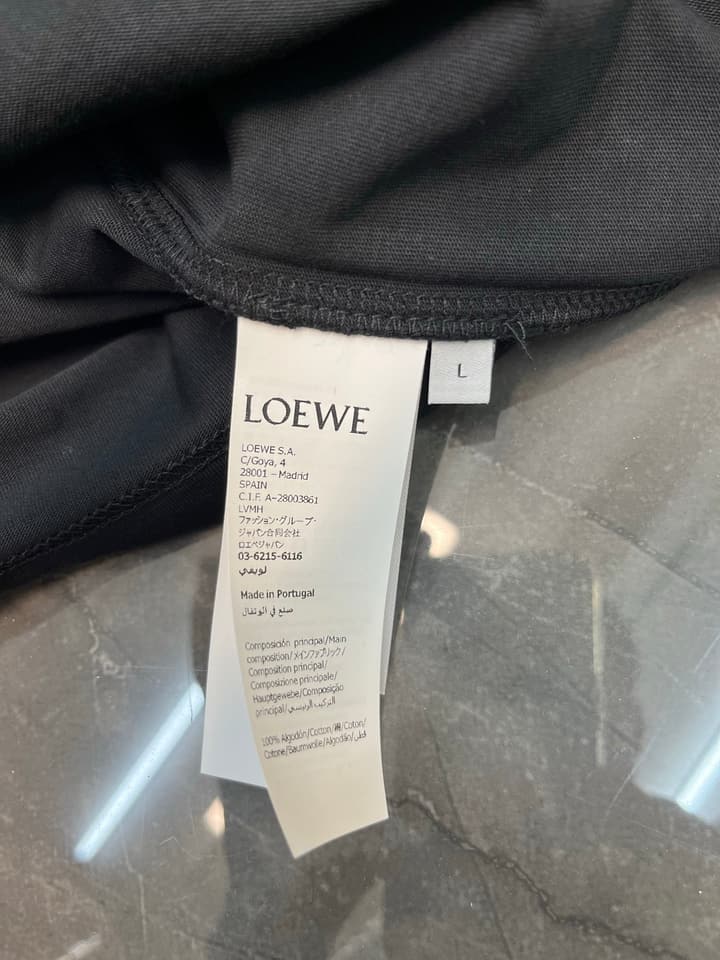 Loewe Double Vine Embroidered Crewneck T-Shirt in Black