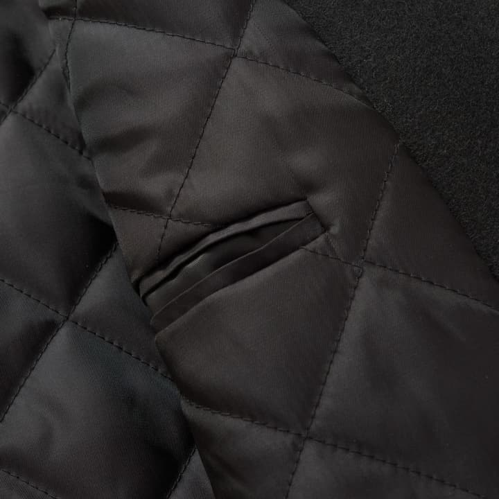 Fendi Black Wool Lapel Bomber Jacket in Black Wool Bomber Jacket