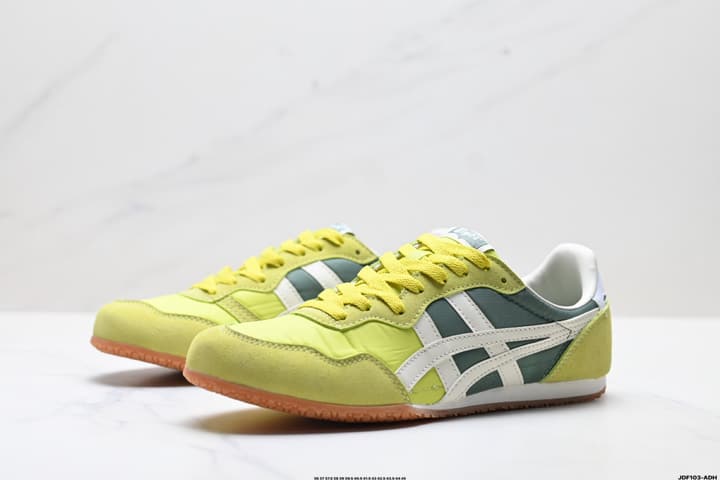 Onitsuka Tiger Serrano Nylon Retro Sneakers in Blue With White Stripes