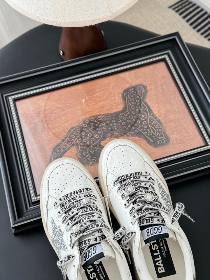 Golden Goose Graffiti Distressed Sneakers – 2024 Collection in White With Plain Laces