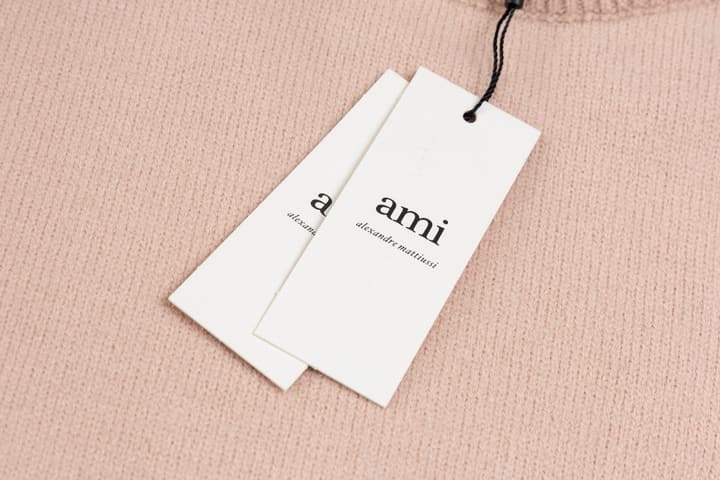 AMI Paris Classic Jacquard Heart Crewneck Sweater – 2025SS in Dusty Rose Pink