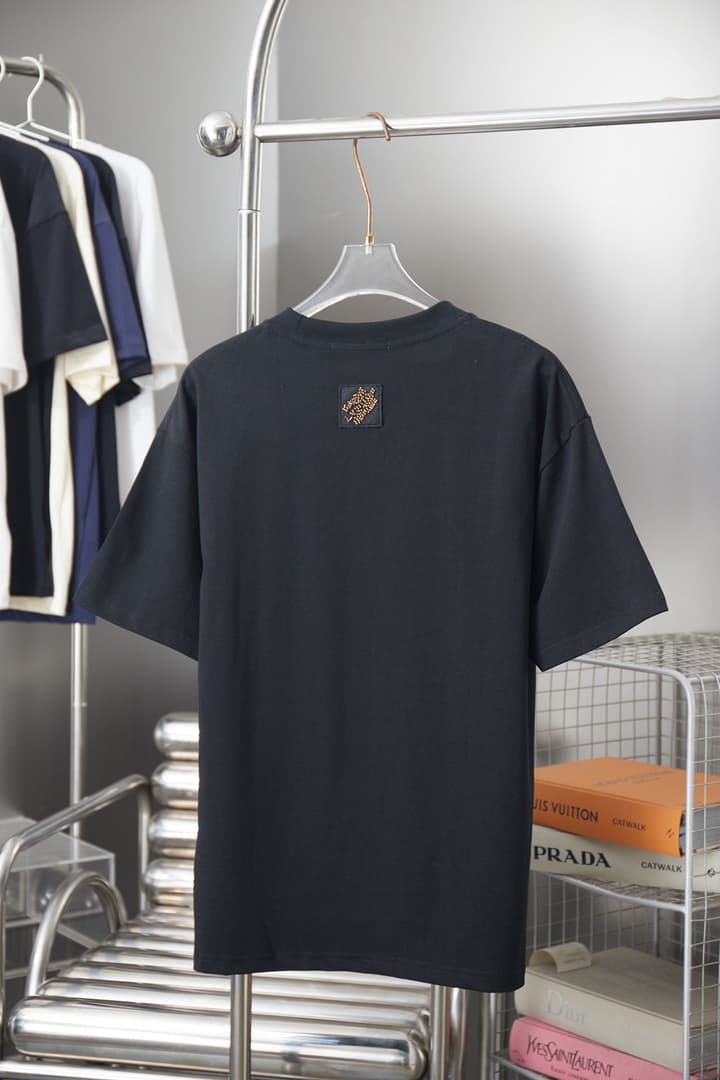 Louis Vuitton Sequin Embroidered Patchwork T-Shirt – 2026SS Early Spring Collection in Black
