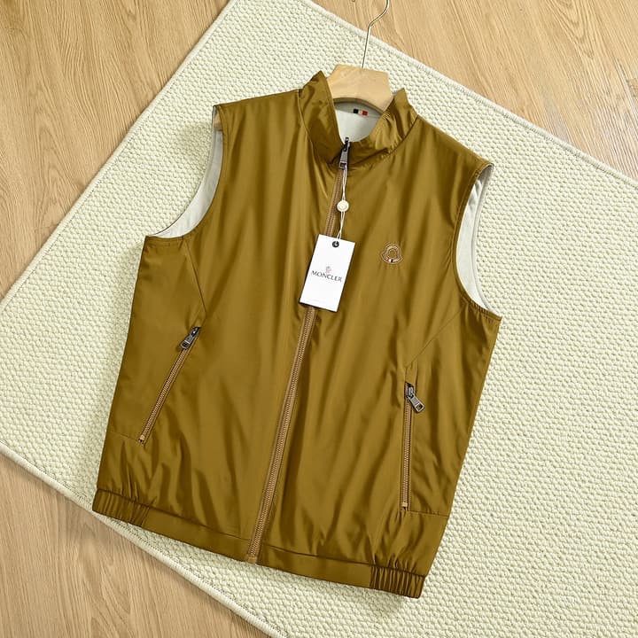 Moncler Reversible Stand-Collar Vest – 2025 Spring Collection in Black