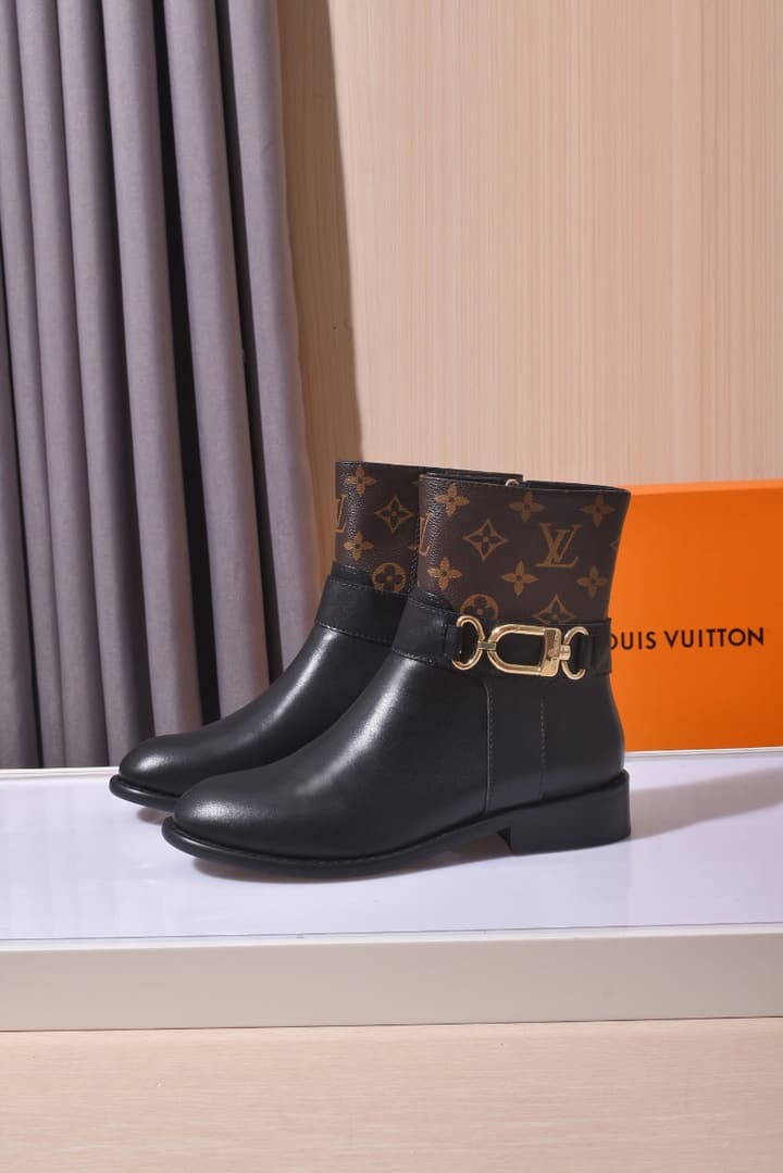 Avant-Garde Footwear Co. Classic Calfskin Boots in Black Monogram Buckle Boot