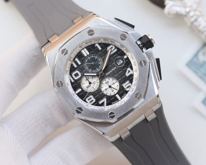 Audemars Piguet Royal Oak Offshore Automatic Watch in Black Skeleton & Green