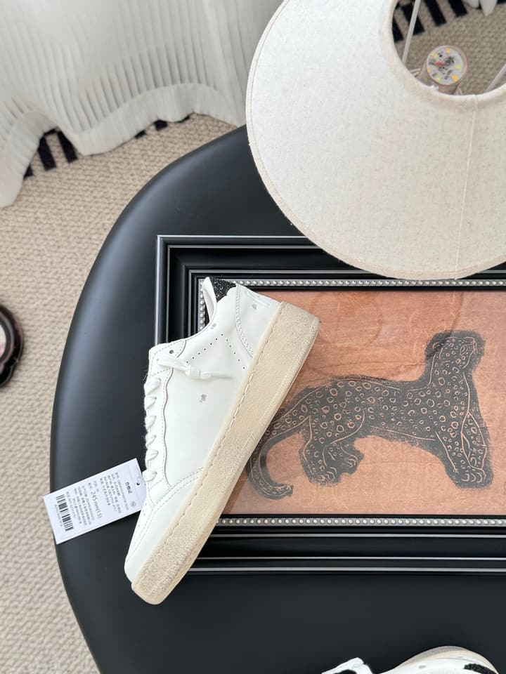 Golden Goose Graffiti Distressed Sneakers – 2024 Collection in White With Plain Laces