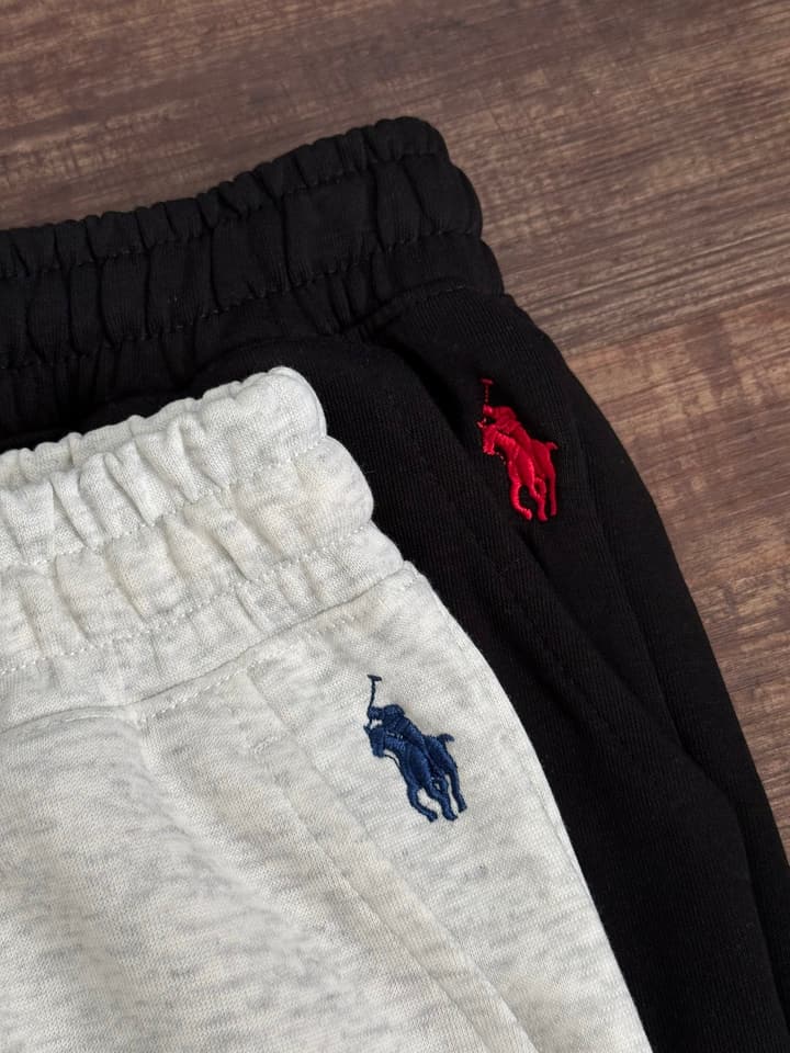 Ralph Lauren Cotton Loose Straight Sweatpants – 2025 Autumn Collection in Black
